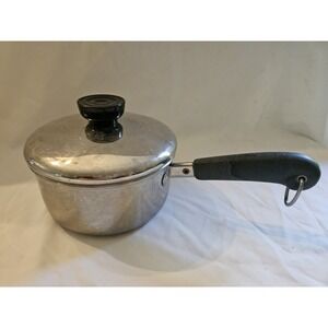 Vintage Revere Ware 1801 Saucepan 1 Qt Stainless‎ Steel 86 Clinton, ILL With Lid